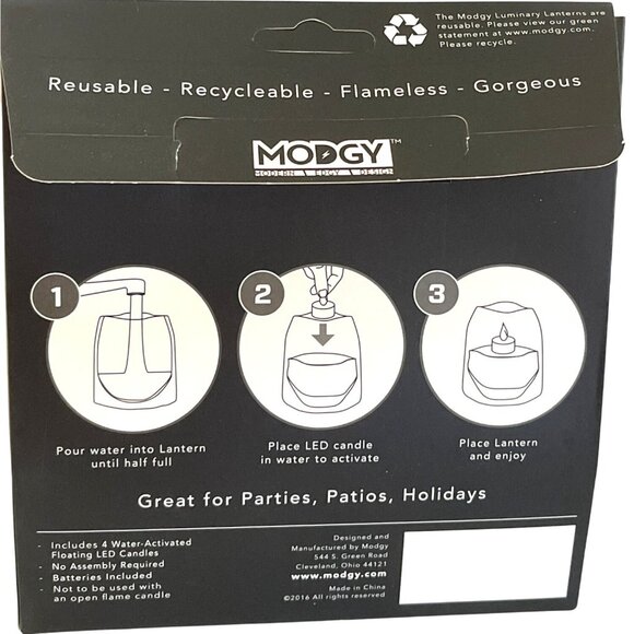 Christmas Tree Flameless LED Candle Luminary Lantern Reusable 4pc Set Holiday - Picture 5 of 8